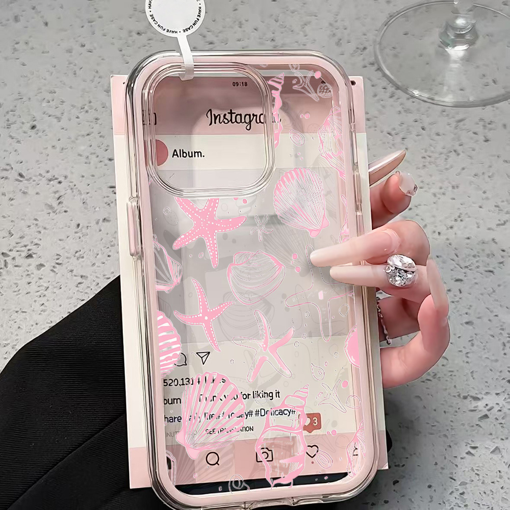 Summer Closet - Summer Pink Seashell Clear Phone Case