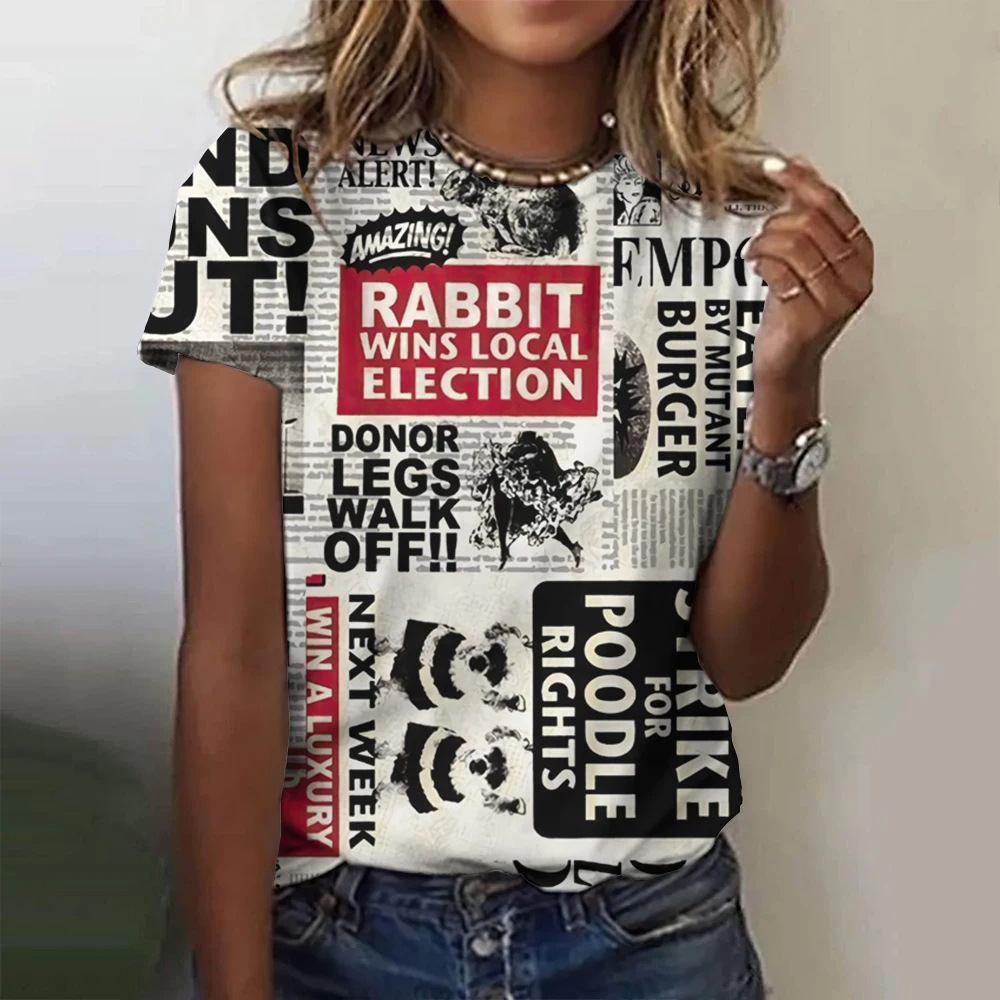 Summer Retro Old Newspaper 3D  - đánh giá và giá Summer Clothing Old Money