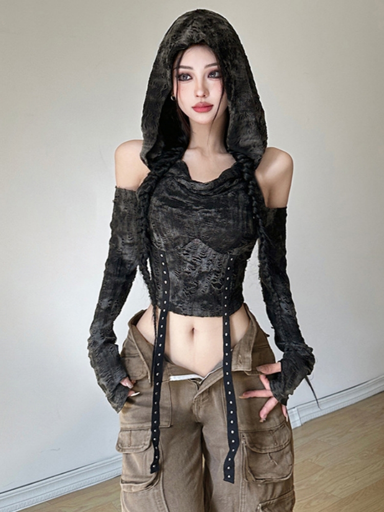 Hooded Y2k Top For Women Cloth - đánh giá và giá Summer De Clothing