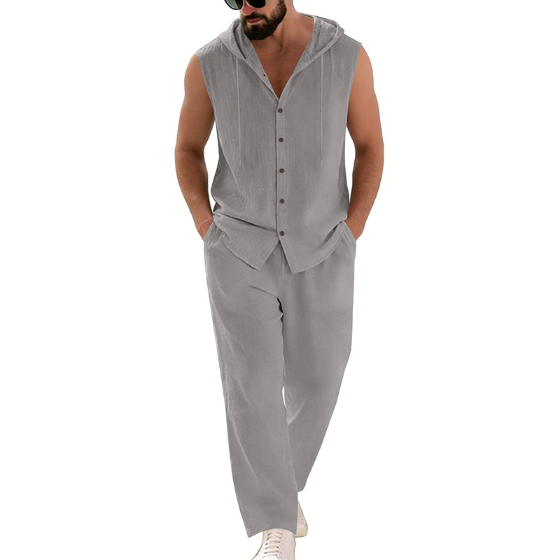 Men's Casual Linen Suit Hooded - đánh giá và giá Summer Clothing Usa