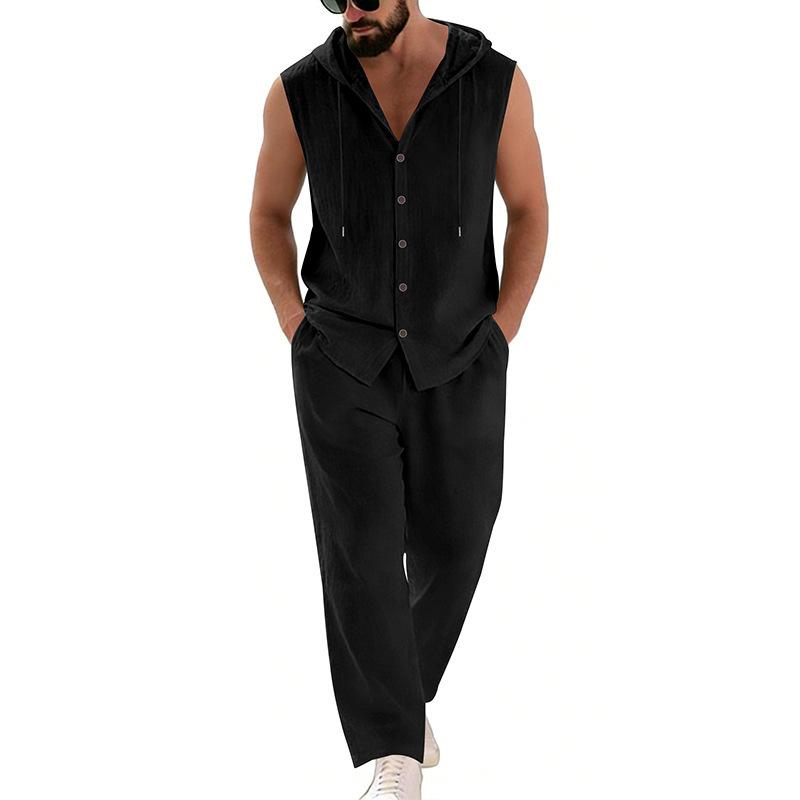 Men's Casual Linen Suit Hooded - đánh giá và giá Summer Clothing Usa
