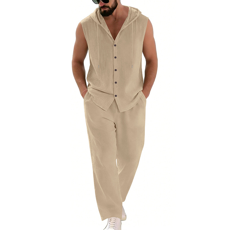 Men's Casual Linen Suit Hooded - đánh giá và giá Summer Clothing Usa