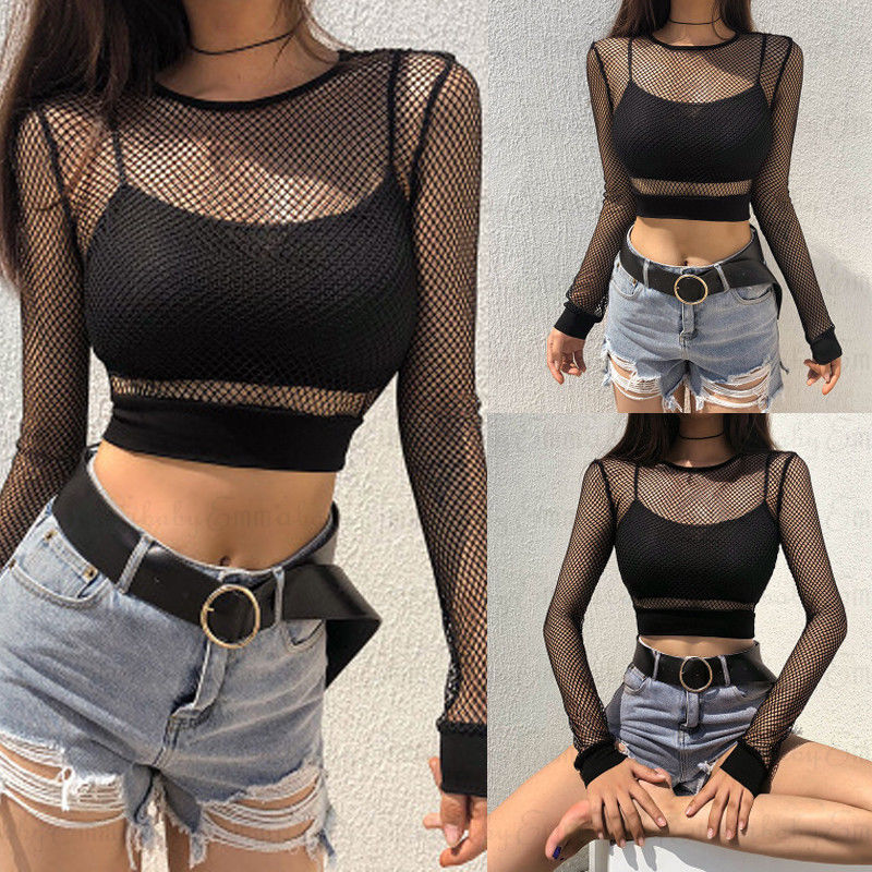 Đen Gợi Cảm Rỗng Ra Lưới Nữ Sk - đánh giá và giá Summer Clothing Old Money