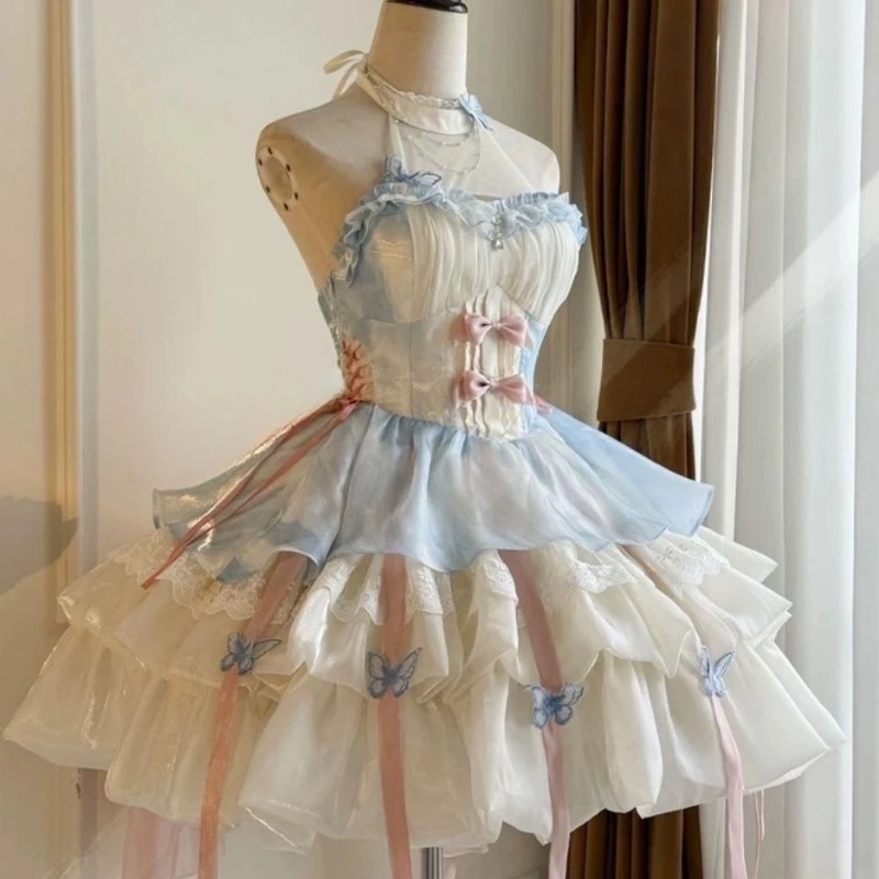 Kawaii Bow Lace Lolita Dress W - đánh giá và giá Summer Japanese Clothing