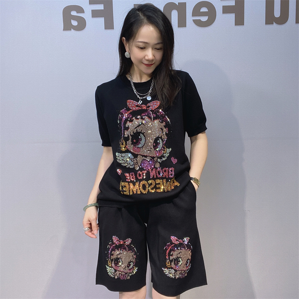 Diamonds Cartoon Girl Black Se - đánh giá và giá Summer Clothing Juniors