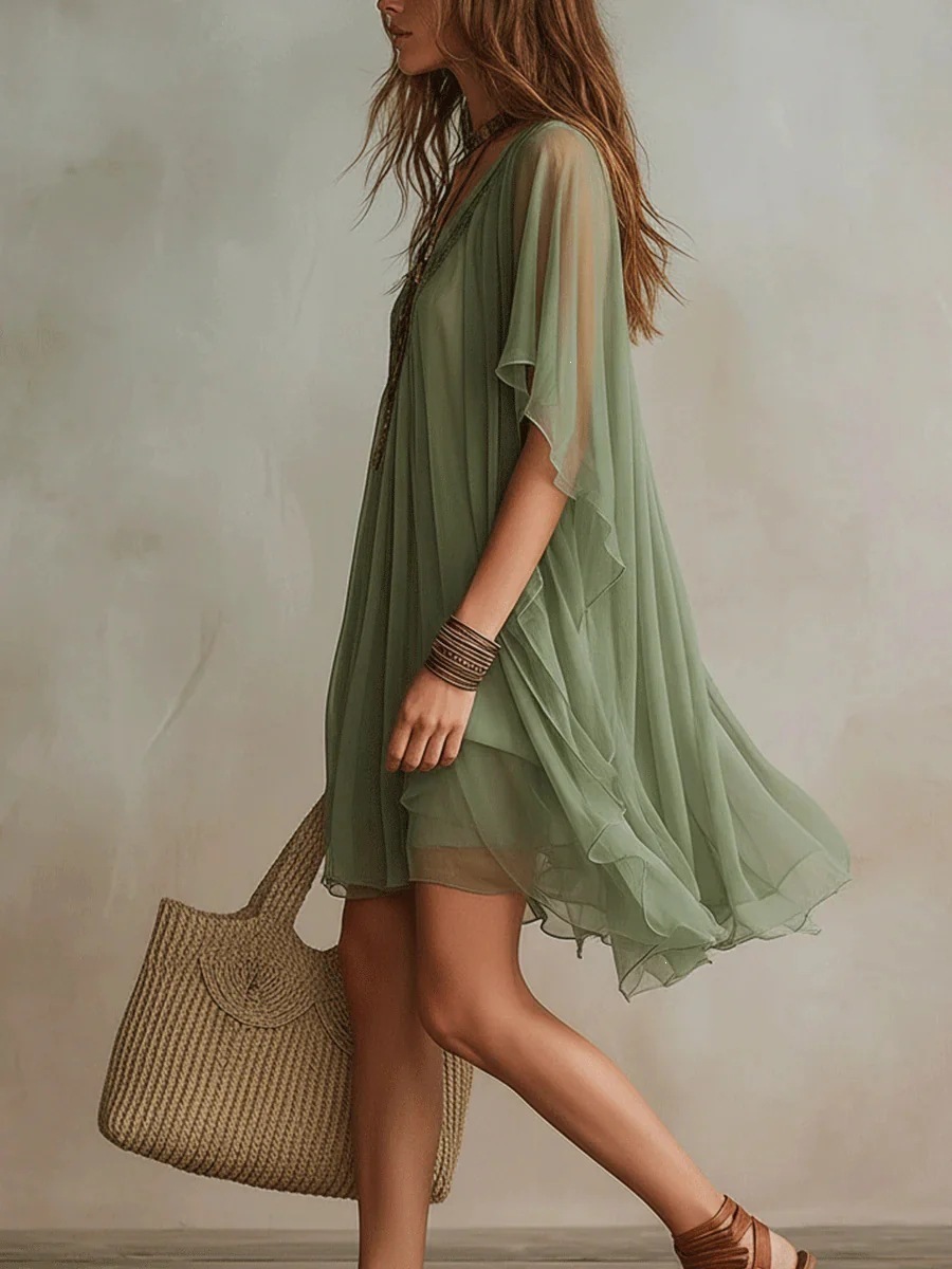 Summer New Women's V-Neck Chif - đánh giá và giá Summer Vacation Clothing Women
