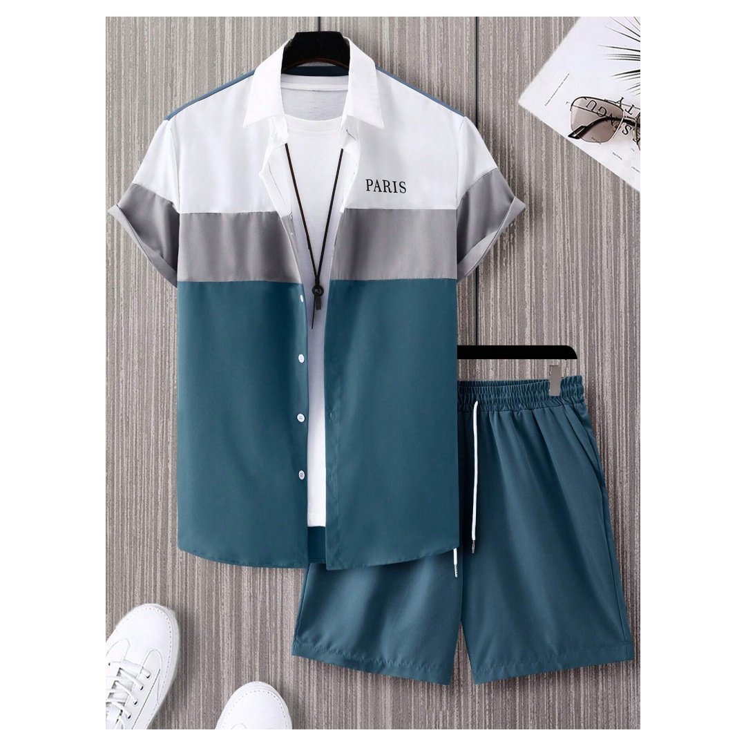 Men's Fashion Suit Blue And Wh - đánh giá và giá Summer Clothing Beach