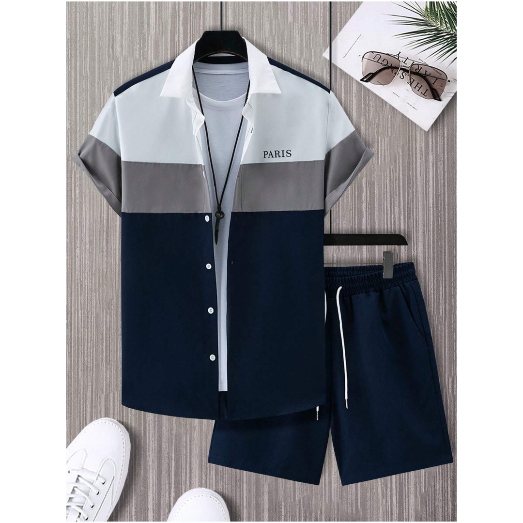 Men's Fashion Suit Blue And Wh - đánh giá và giá Summer Clothing Beach