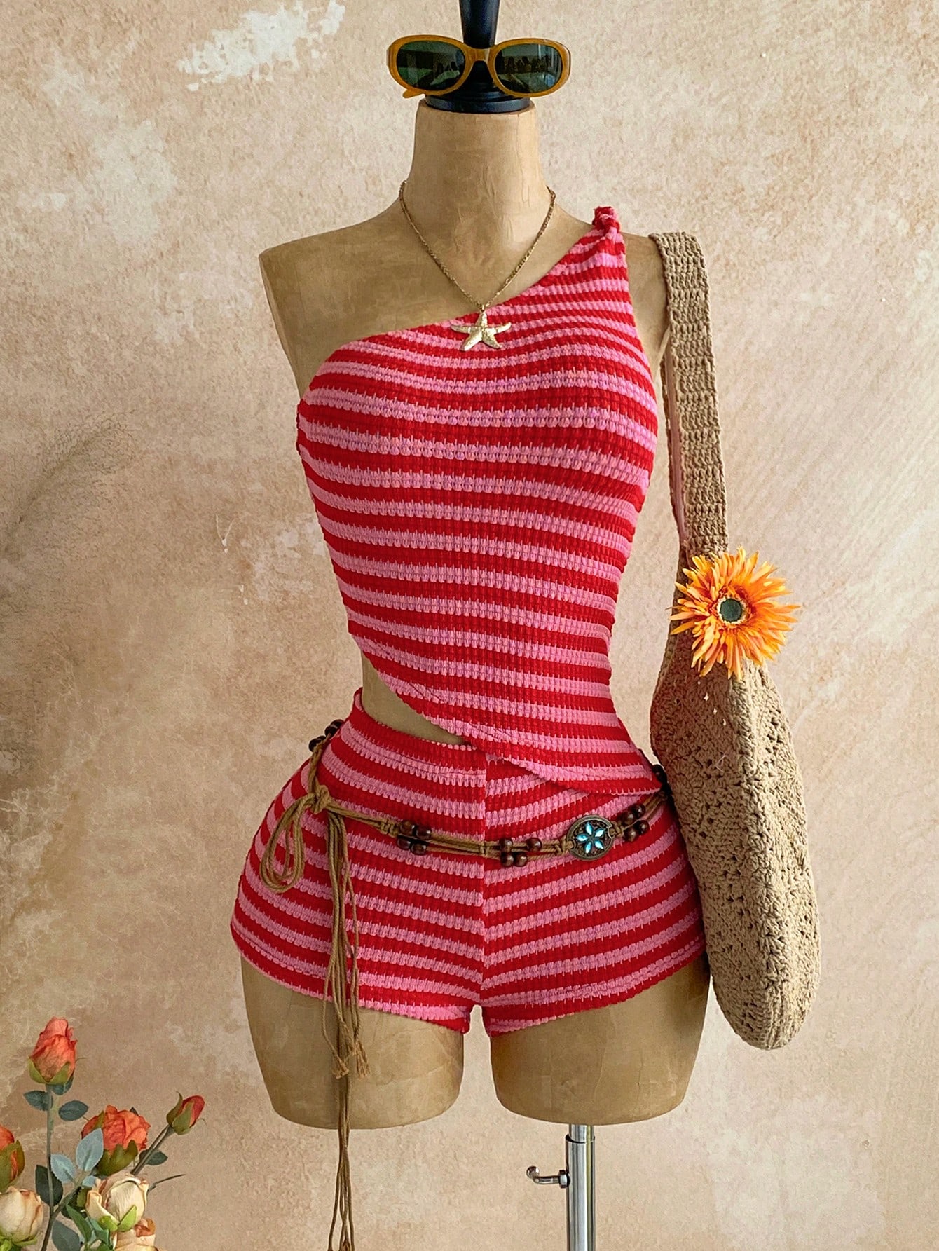 Women's Pink Striped Bohemian  - đánh giá và giá Summer Vacation Clothing Women