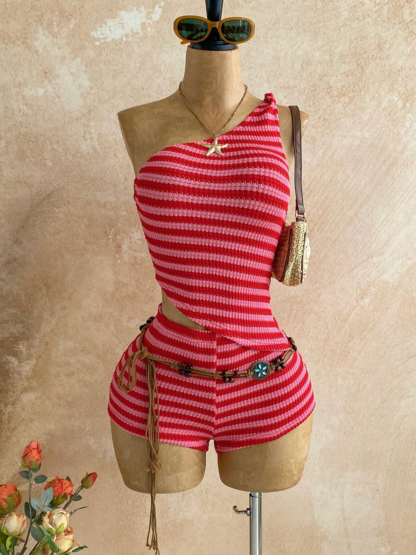 Women's Pink Striped Bohemian  - đánh giá và giá Summer Vacation Clothing Women