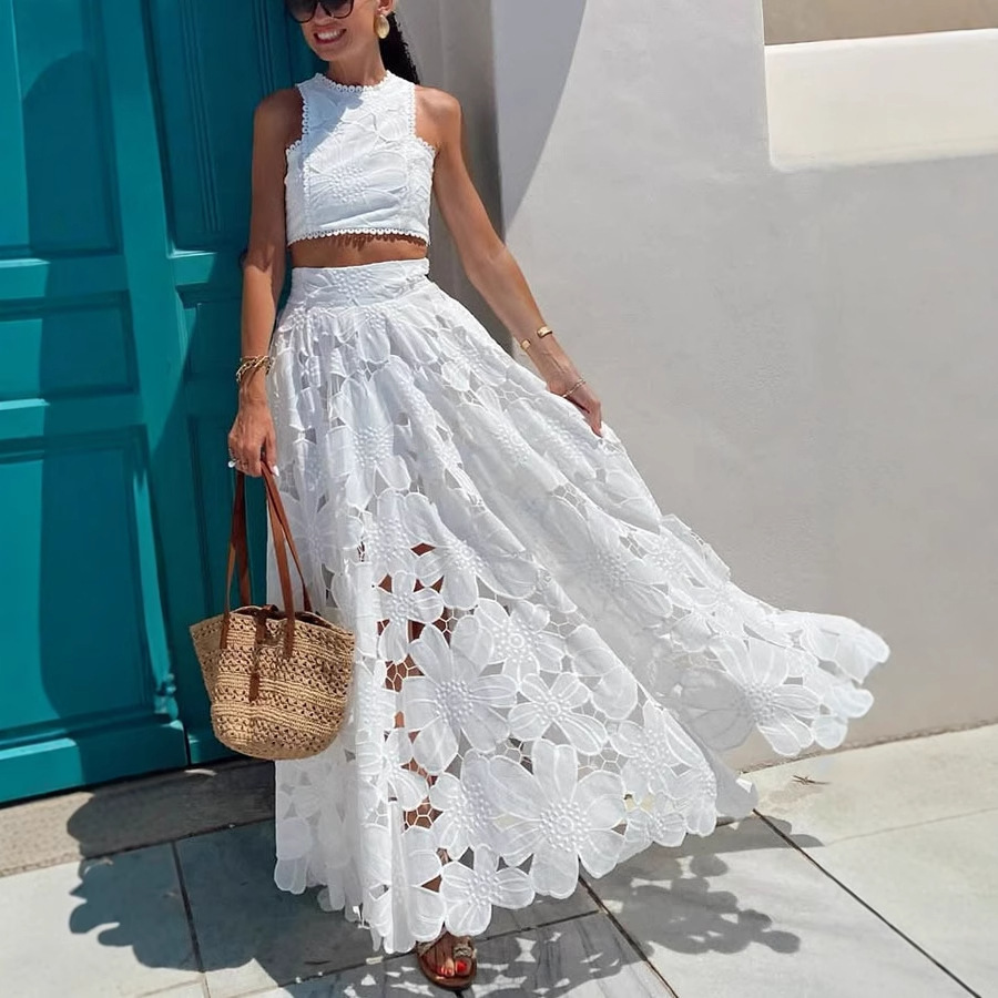Women's White Floral Lace Embr - đánh giá và giá Summer Vacation Clothing Women